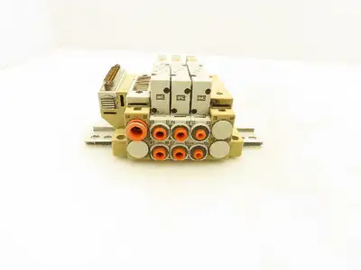 SMC SV2100-5FU Pneumatic 3-Station Manifold 5/2 Solenoid Valves 24VDC
