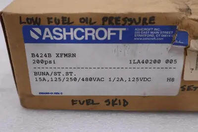 ASHCROFT PRESSURE SWITCH CAT #B424B XFMRN STOCK GF372
