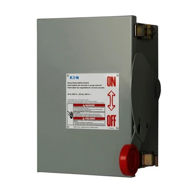 Eaton DH361UDK Safety Disconnect Switch, 30A, Non-Fusible, 3-Pole, 3-Wire [New]
