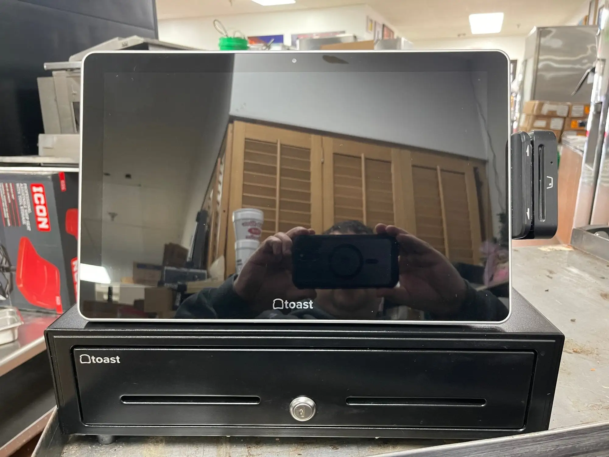 Used Toast Used Toast Touch Screen POS System with Cash Drawer, Printer and Card Reader Restaurant Equipment (Miscellaneous) Illinois US | Falcon Restaurant Supply #1375818