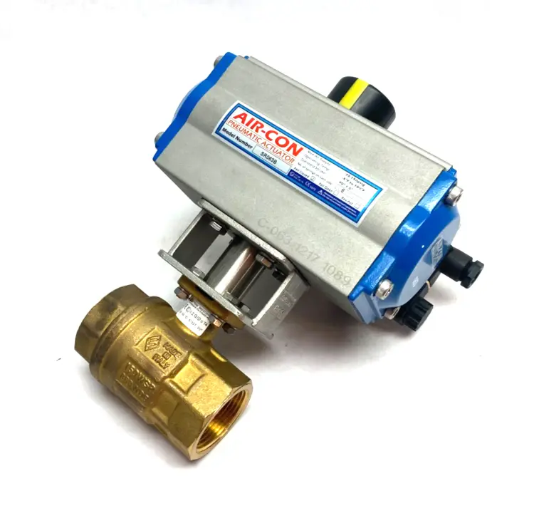 Used AIR-CON PNEUMATIC ACTUATOR W/ EX9 03 10 51337 001 BRASS BALL VALVE Linear Actuators | Maverick Industrial Sales #1112984