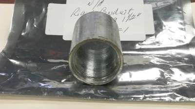 Used 1 1/2" Rigid Conduit Aluminum Coupling (minor scratches)