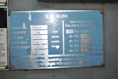USED 1996 BLISS C-110