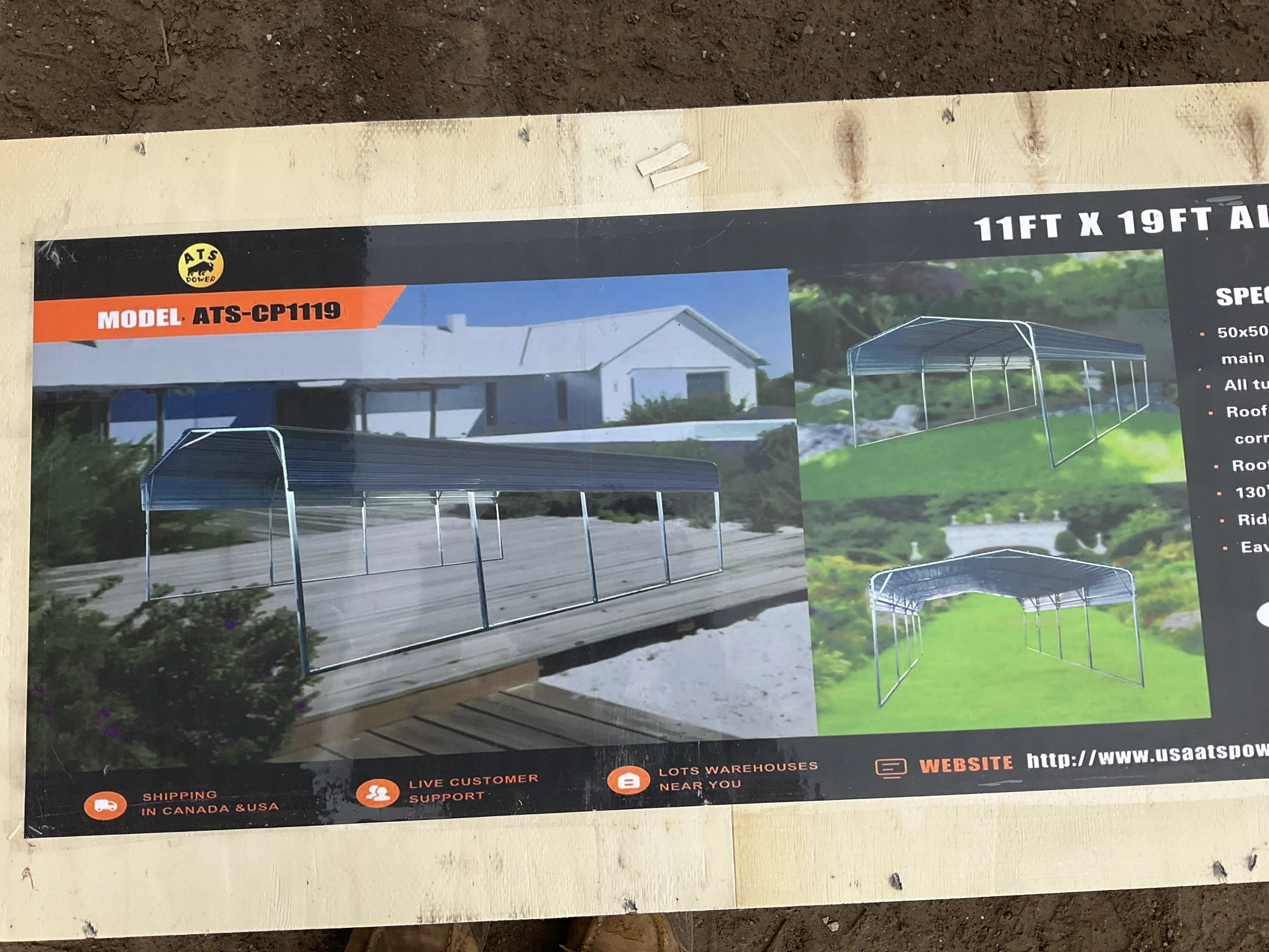 Used ATS POWER ATS-CP1119 ALL-STEEL CARPORT W/10’ OPEN SIDEWALLS Buildings & Structures Michigan US | Miedema Asset Management Group #1452179