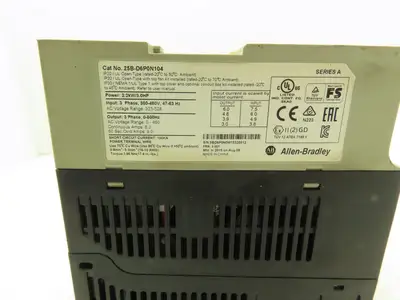 Allen Bradley 25B-D6P0N104 Powerflex 525 3Hp VFD AC Drive 480V 50/60Hz FRN 4.001