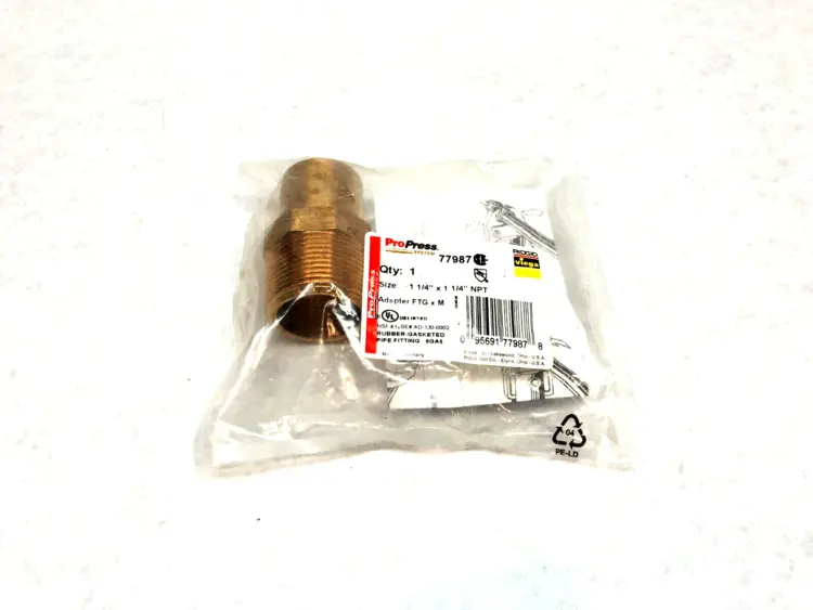 New | in-Stock VIEGA PROPRESS ADAPTER, 1-1/4" X 1-1/4" FTG X M, MALE Valves/Fittings | Maverick Industrial Sales #1102339