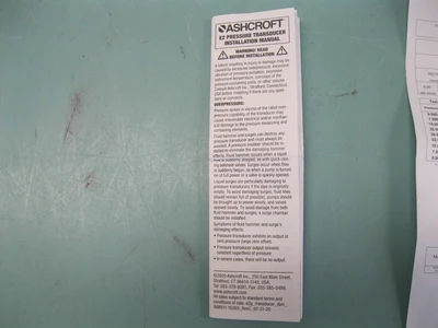 Ashcroft E2GC3CM0142FCX03F30 Pressure Transducer 0-30 PSI NEW H7