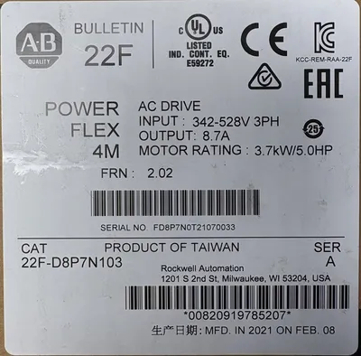 NEW Allen-Bradley 22F-D8P7N103 SER. A