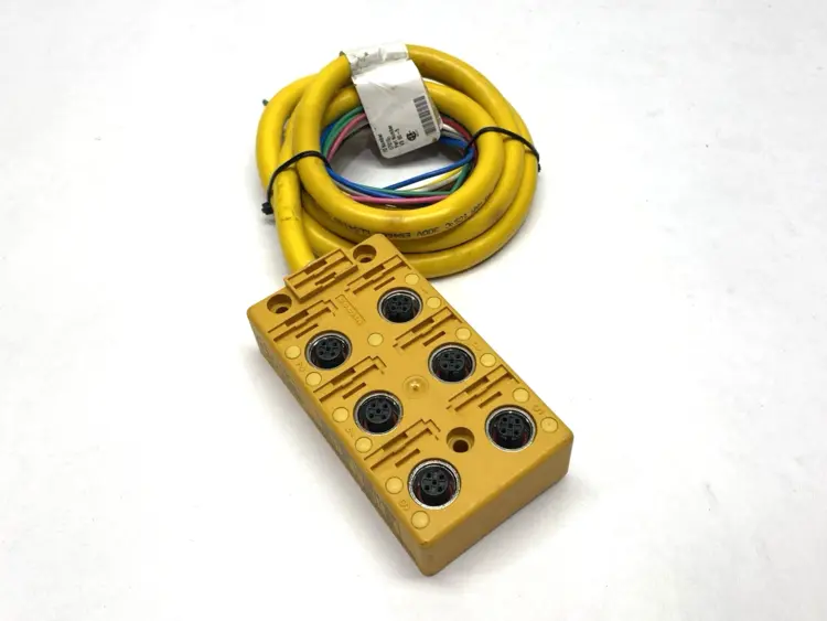 Used Turck Junction Box 6-Port M12 777000400 CABLE CUT TO 3' Electrical Boxes Michigan US | Maverick Industrial Sales #1402354