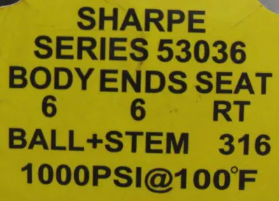 NEW SHARPE 53036 BALL VALVE 1-1/2"