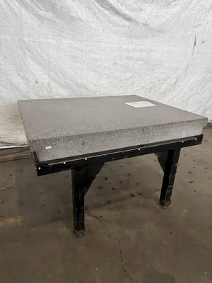 48" X 60" X 6" GRANITE SURFACE PLATE WITH STAND. STOCK # 1120424