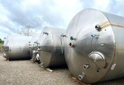 Tank, 15,000 Gallon, Vertical, 304L Stainless Steel, ASME, #5991729