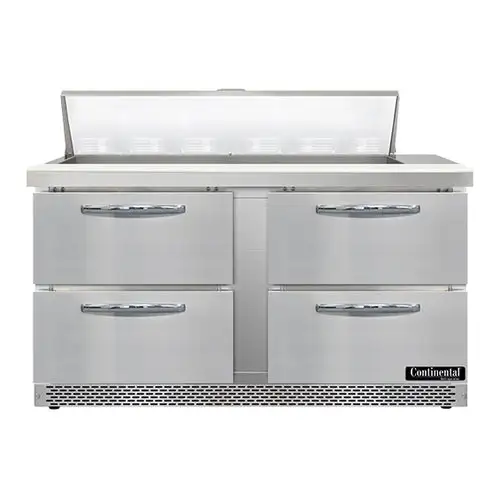 Continental SW60N12-FB-D 60" Sandwich/salad Prep Table W/ Refrigerated Base, 115v