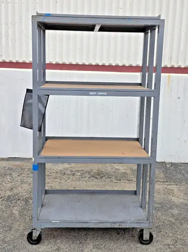Heavy Duty Metal Storage Rolling Cart Racking 4 Shelving Wheels 36 x 18 x 72