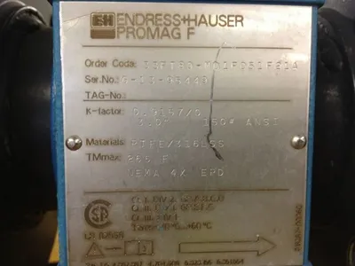 Endress  Hauser 3"-150 Magnetic Flowtube