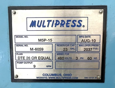 USED 2010 MULTIPRESS MULTIPRESS M5P-15 PRESS