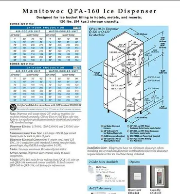 MANITOWOC HOTEL ICE MACHINE DISPENSER - base only -no ice machine