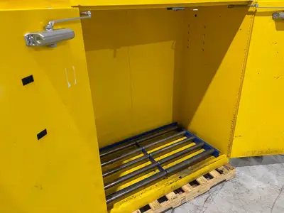 USED JUSTRITE 59"LX34"DX65"H, 110G, 416L CAPACITY FLAMMABLE STORAGE CABINET
