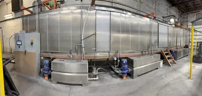 ADVANCED CURING SYSTEMS AUTOMATIC HANGER CONVEYOR PASS-THROUGH SYSTEM: YOBRO #24994