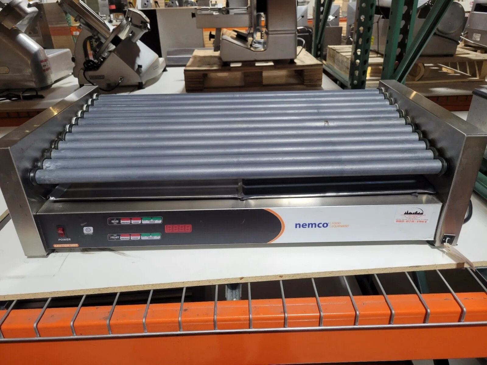 Used Nemco 8250SX-SLT 50 Hot Dog Roller Grill - Slanted Top, 120v
