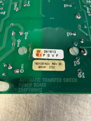 Automatic Transf Switch 256P780H12 Power Bard 7801C51A03 Rev. 20 (9.3.1)
