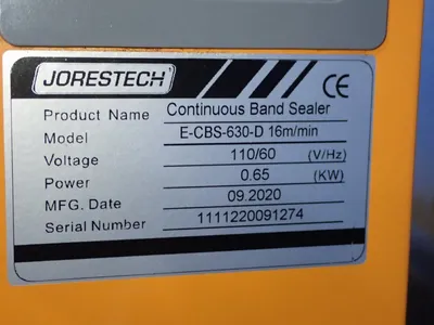 Used JORESTECH ECBS630D Sealers Ohio US | HGR 24 #750827
