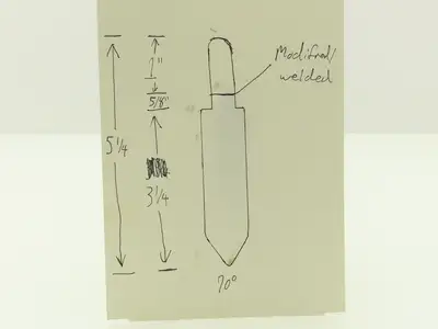 Press Brake Straight Punch Die 25-1/4" Long 70° With 1/2 x 1-5/8" Shank