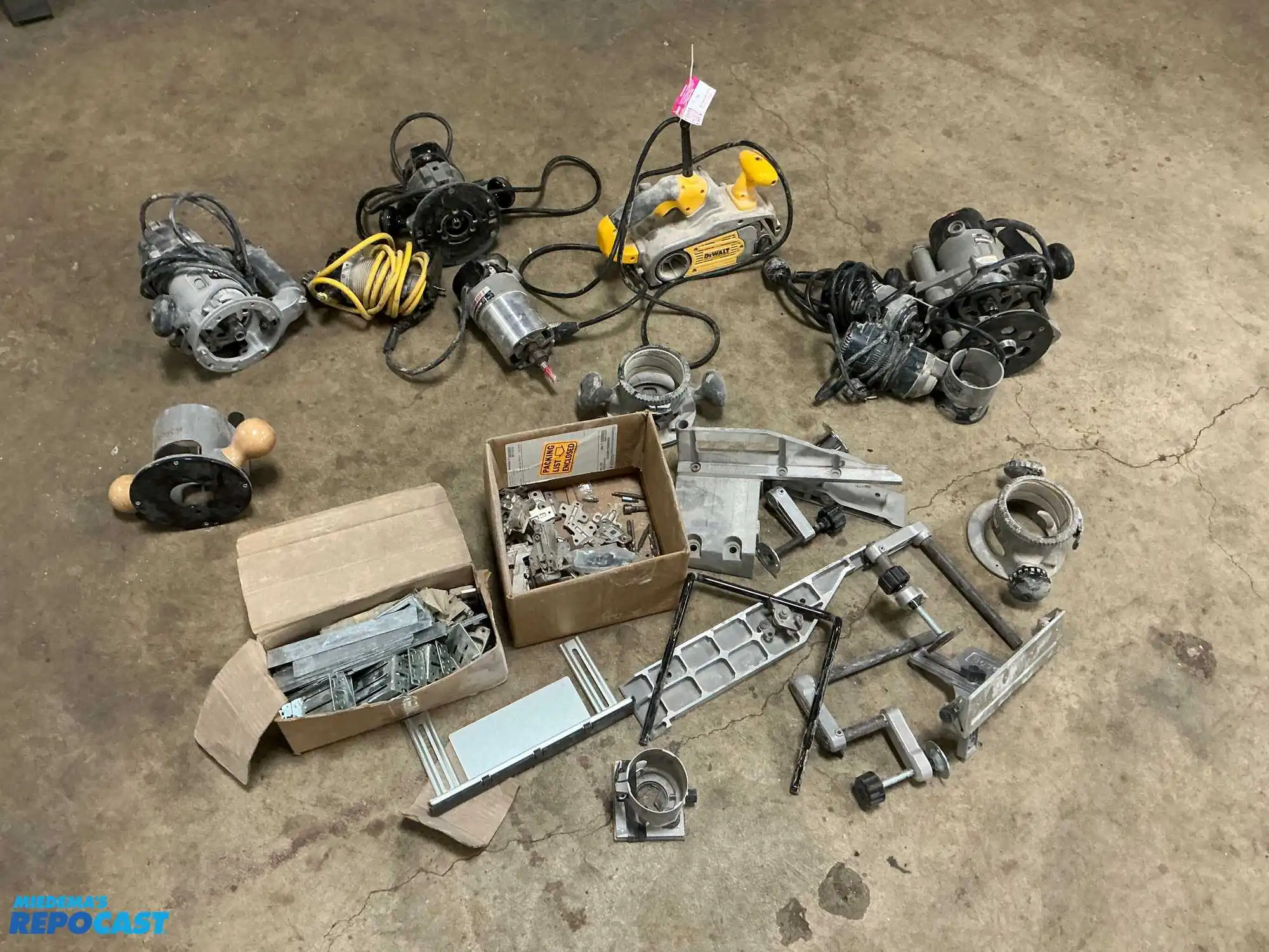 Lot of assorted items including (7) Routers for Parts or Repair, four routers power on/work but...