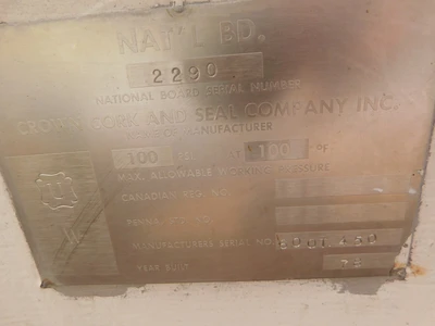 Used CROWN CORK AND SEAL Does Not Apply Pressure Vessels Ohio US | Equipment Recovery Corp. #1331462