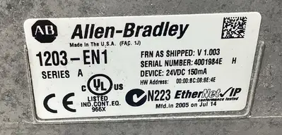 Used Allen-Bradley 1203-EN1 Relays & Switches South Carolina US | Palmetto Automation #1519352