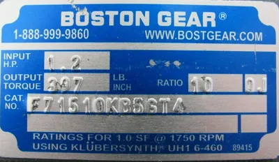 NEW BOSTON GEAR F71510KB5GT4 GEAR REDUCER 10:1
