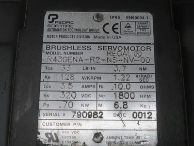 Used PACIFIC SCIENTIFIC _UNKNOWN_ Servo Motors Texas US | OCO Industrial #1688140