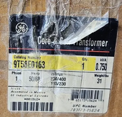 GE 9T58E0163 CORE & COIL TRANSFORMER. Loc4F37