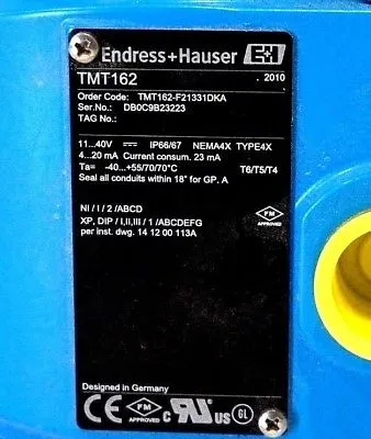 NEW ENDRESS + HAUSER TMT162