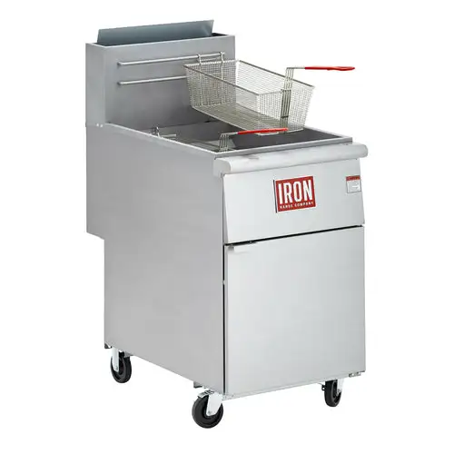 Iron Range Fryer, Liquid Propane Gas, Floor Model, 75 Lb. Oil Capacity, 1-Millivolt Thermos