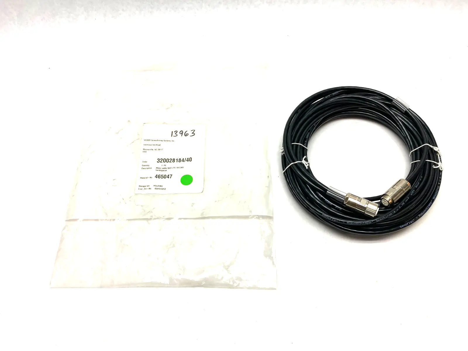 USED WEBER MOTOR CONNECTION CABLE 3-POL+PE 16/C30S