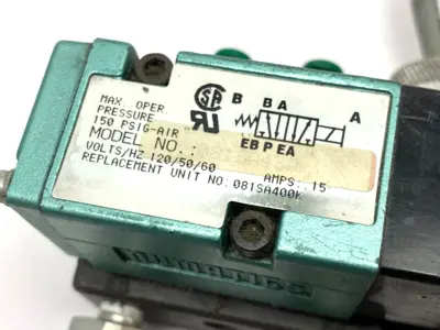 081SA43AK000030 | Numatics  Solenoid Valve 150psig 120V 15A - Used