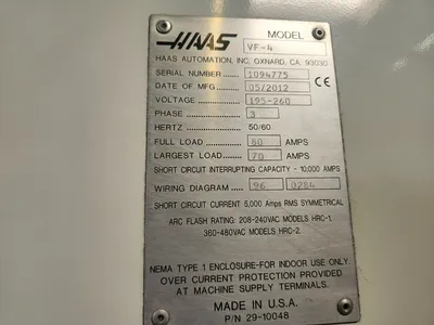 2012 HAAS VF-4 Vertical Machining Centers | SMS Engineering (10)