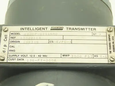 Foxboro 823DP-D3S1NM0 Intelligent Differential Pressure Transmitter 12.5-42vdc