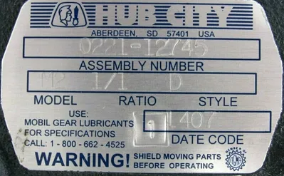 NEW HUB CITY 0221-12745 GEAR DRIVE 1:1 MODEL M2 STYLE D 022112745