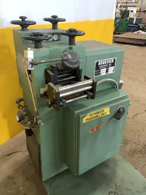 4.7" X .040" BRUDERER MODEL #12120B 19 ROLL PRECISION LEVELER & DOUBLE END UNCOILER: STOCK 13024