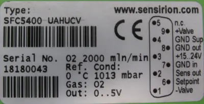 NEW SENSIRION SFC5400 UAHUCV MASS FLOW METER SFC5400UAHUCV