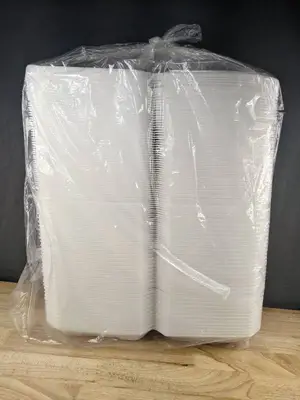 Hefty Supreme 1 Compartment Hinged Lid Containers, 125 count - Brand New