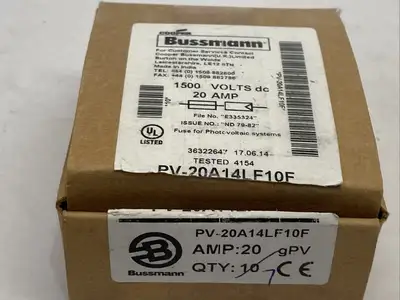 PV-20A14LF10F | Cooper Bussmann  Photovoltaic Fuse 20A 1500VDC LOT OF 7 - New Other