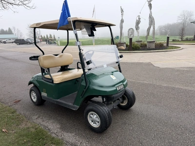 (1) 2015 E-Z-Go golf cart with a Kawasaki gas engine, does not include Club canopy, includes ball wa...
