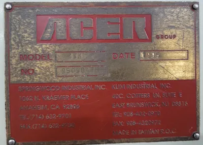 Used 1995 ACER Ultima 4VK 5 HP Vertical Mills Kentucky US | Machinery Central #553914