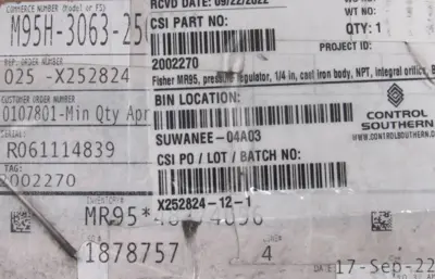 NEW FISHER M95H-3063-2502320 PRESSURE REDUCING VALVE 15-30 M95H30632502320