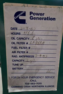 USED CUMMINS ONAN 20ES L25850B