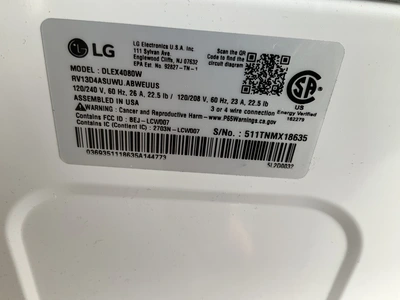 Used LG DLEX4080W Restaurant Small Appliances Michigan US | Miedema Asset Management Group #1320949