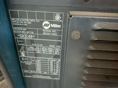 Used MILLER AXCESS 450 Welding Machinery (Other) Ohio US | HGR 24 #1278974